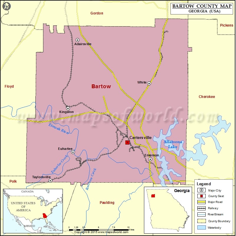 Bartow County Map
