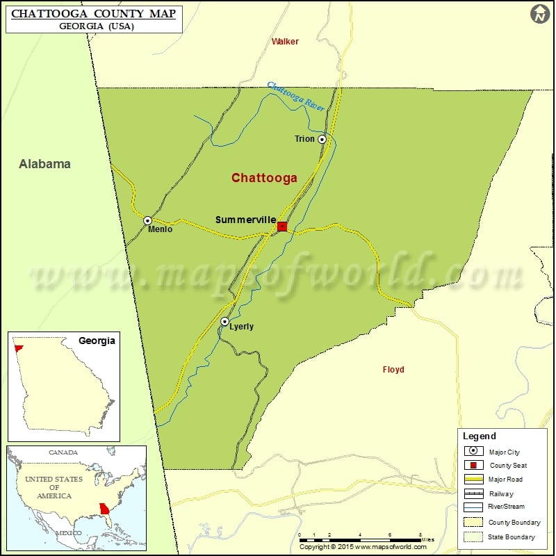 Chattooga County Map