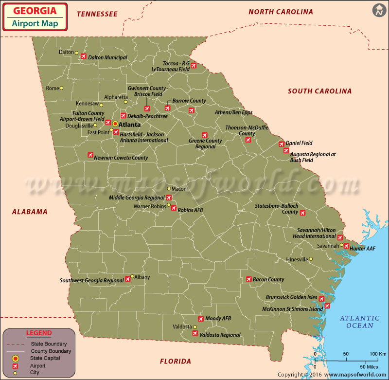 Georgia Airports Map