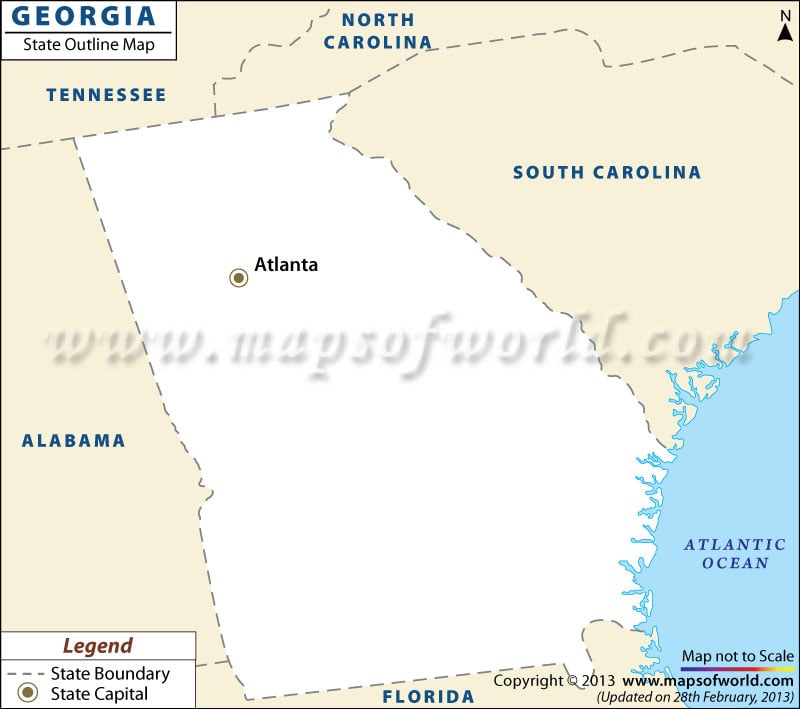 Blank Map of Georgia State