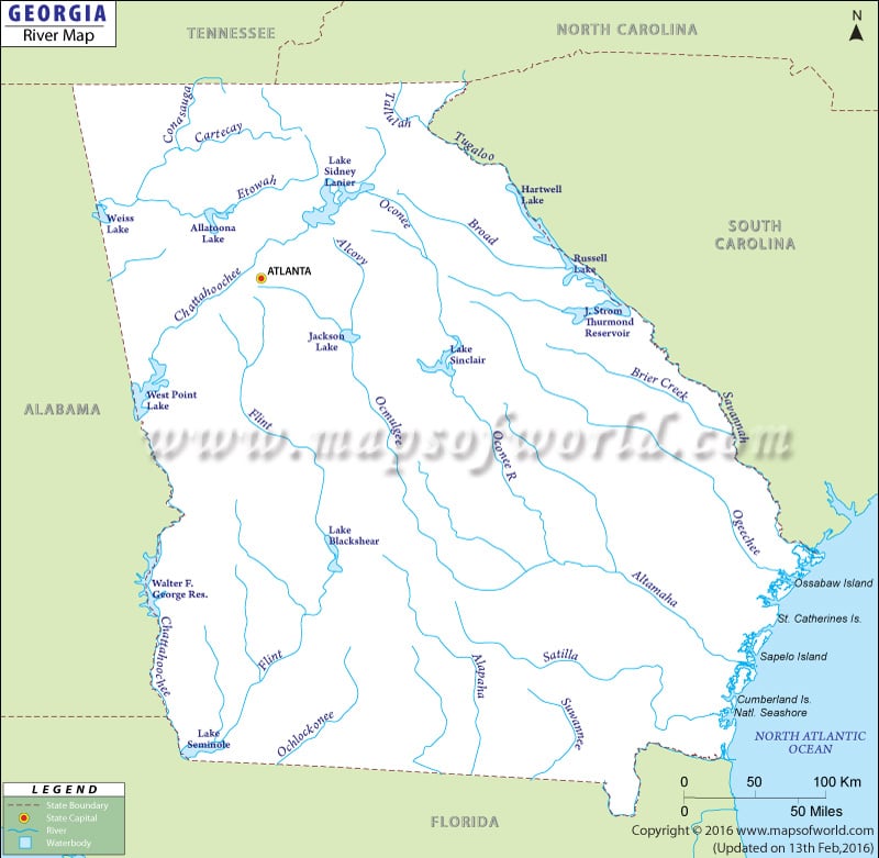 Georgia State Rivers Map