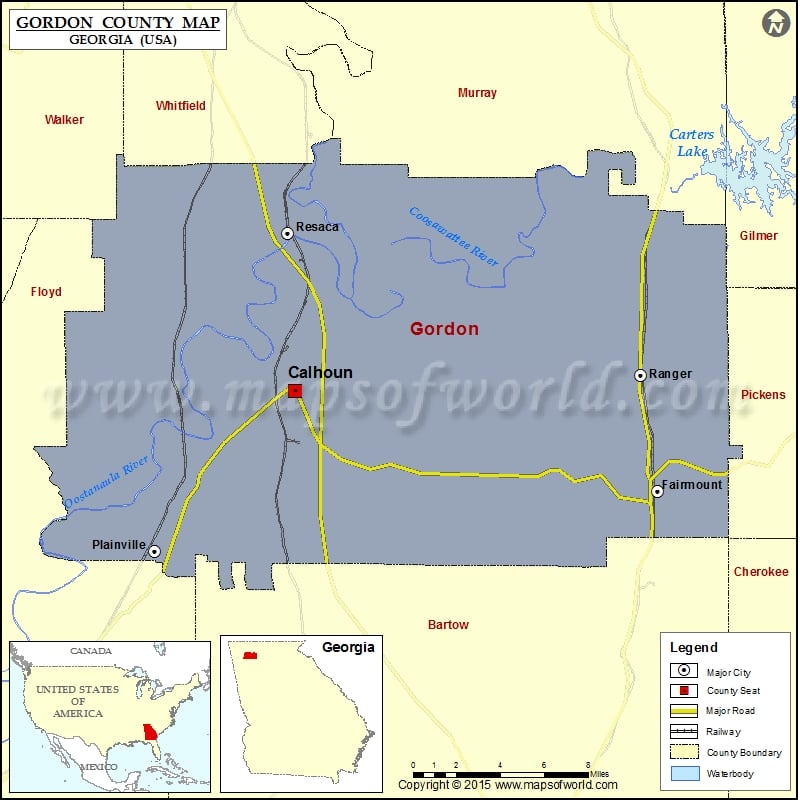 Gordon County Map