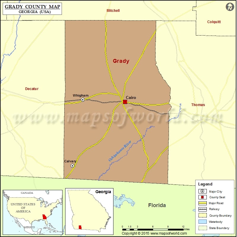 Grady County Map