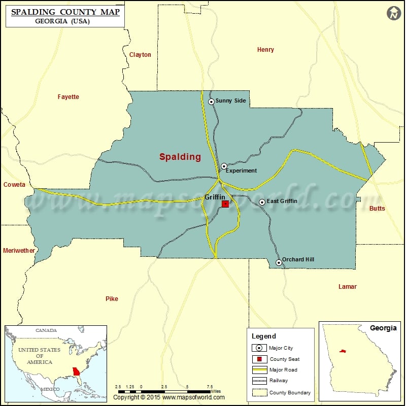 Spalding County Map
