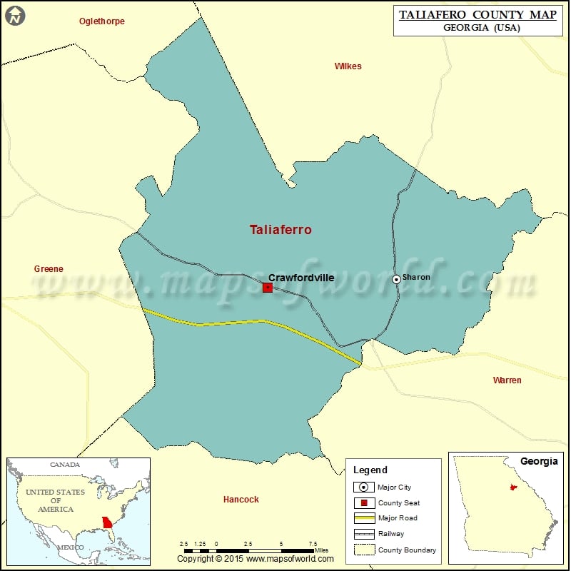 Taliaferro County Map