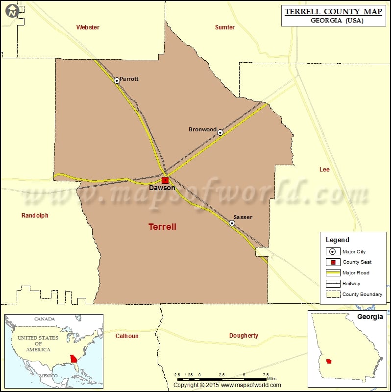 Terrell County Map