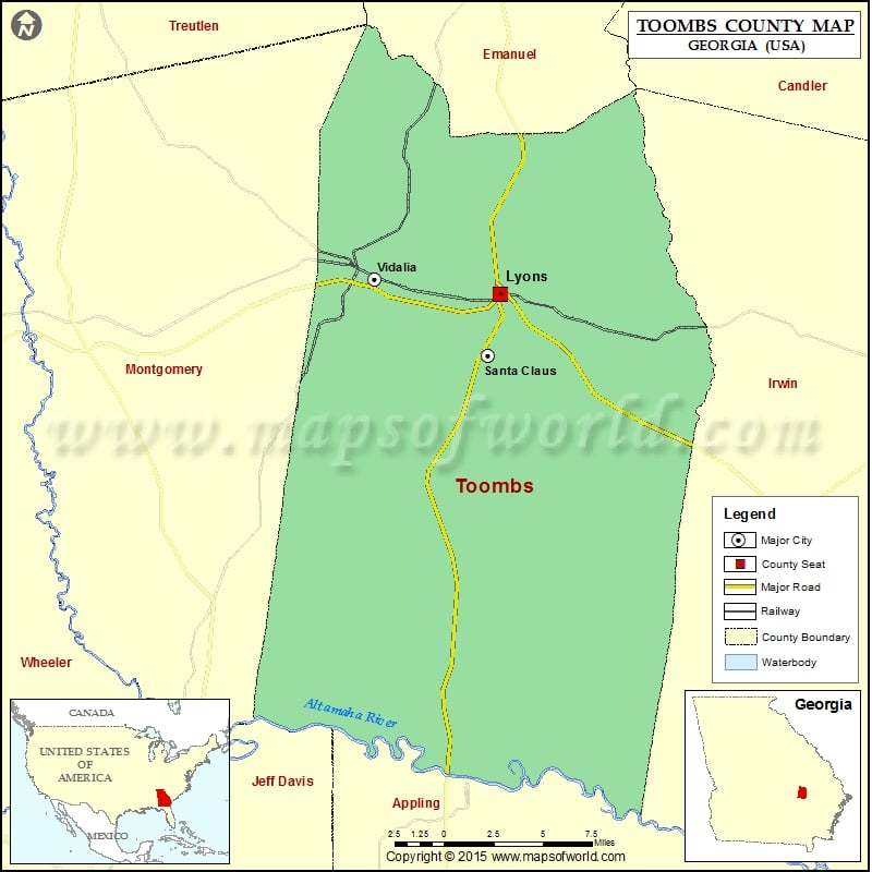 Toombs County Map