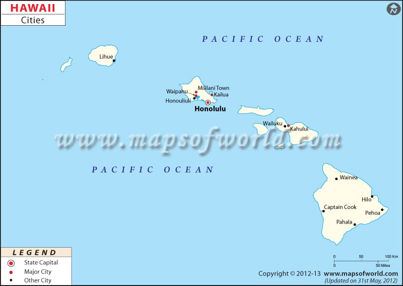 Hawaii Cities Map