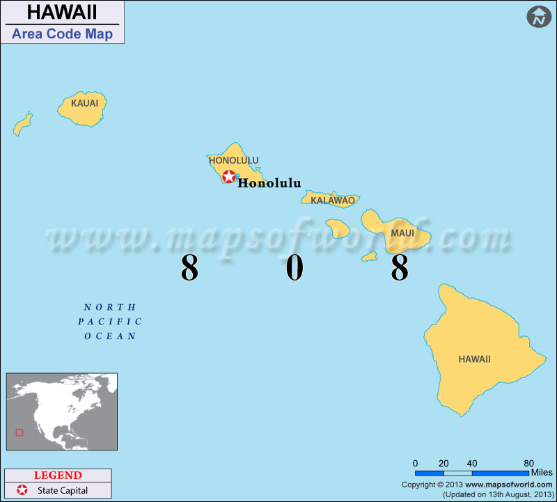 Hawaii Area Code Map