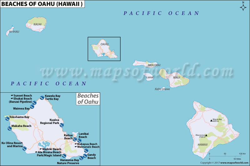 Map of Oahu Beaches