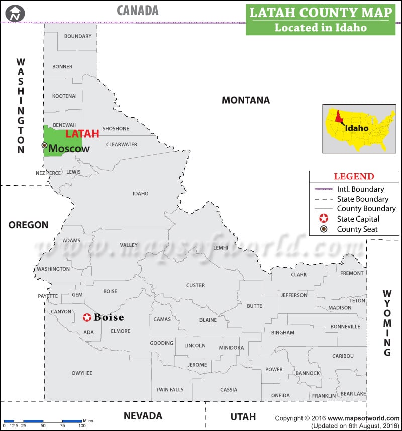 Latah County Map