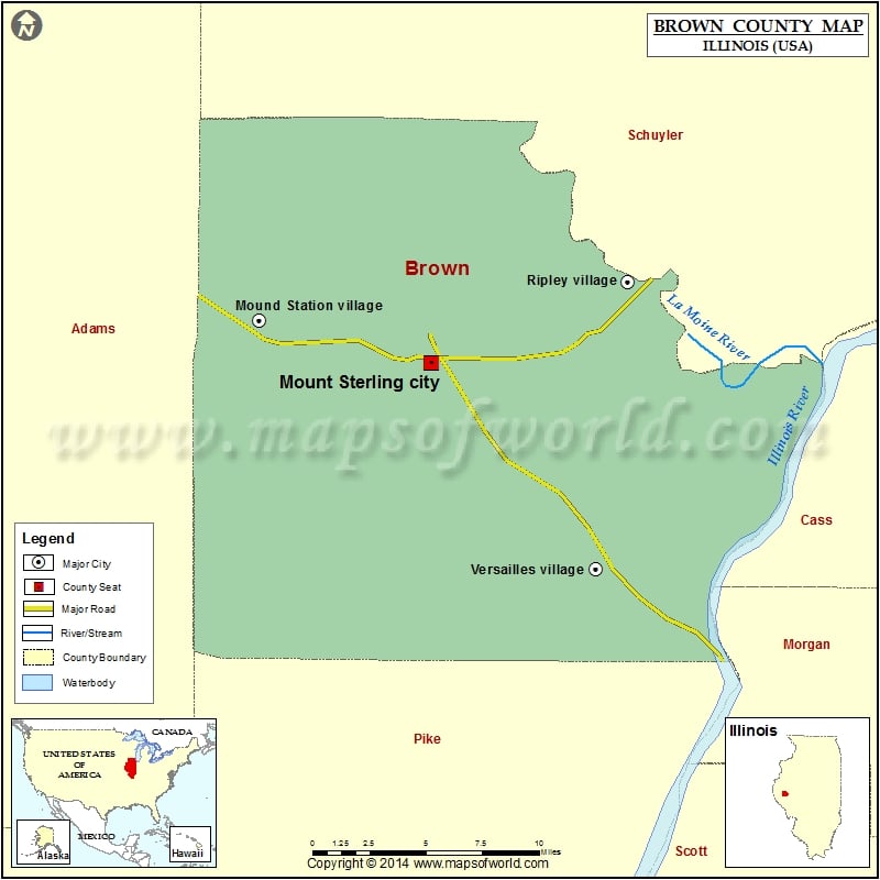 Brown County Map, Illinois