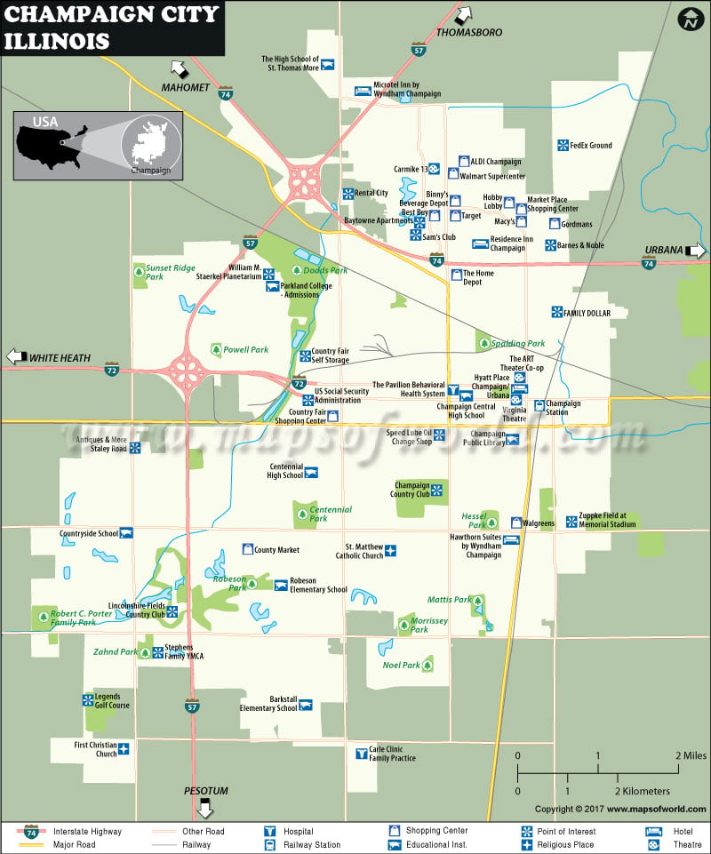 Champaign Illinois Map