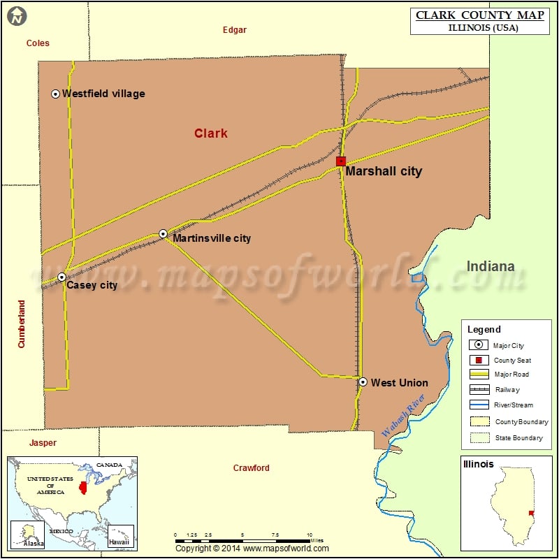 Clark County Map, Illinois