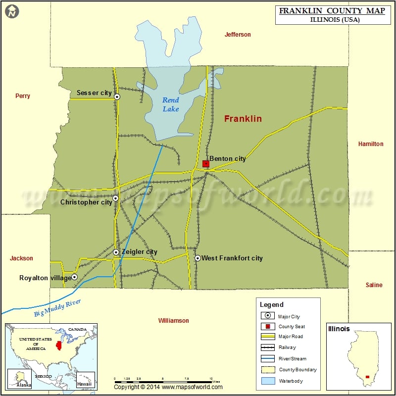 Franklin County Map, Illinois
