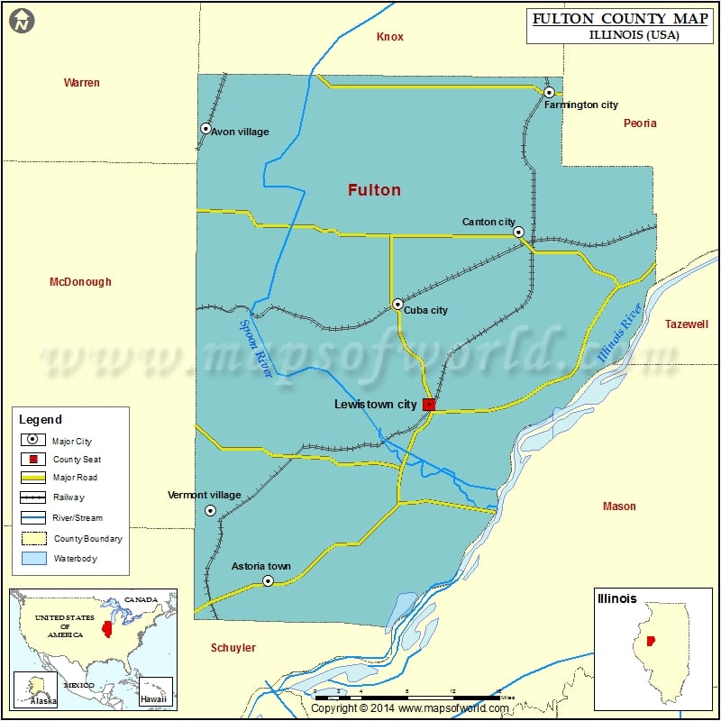 Fulton County Map, Illinois