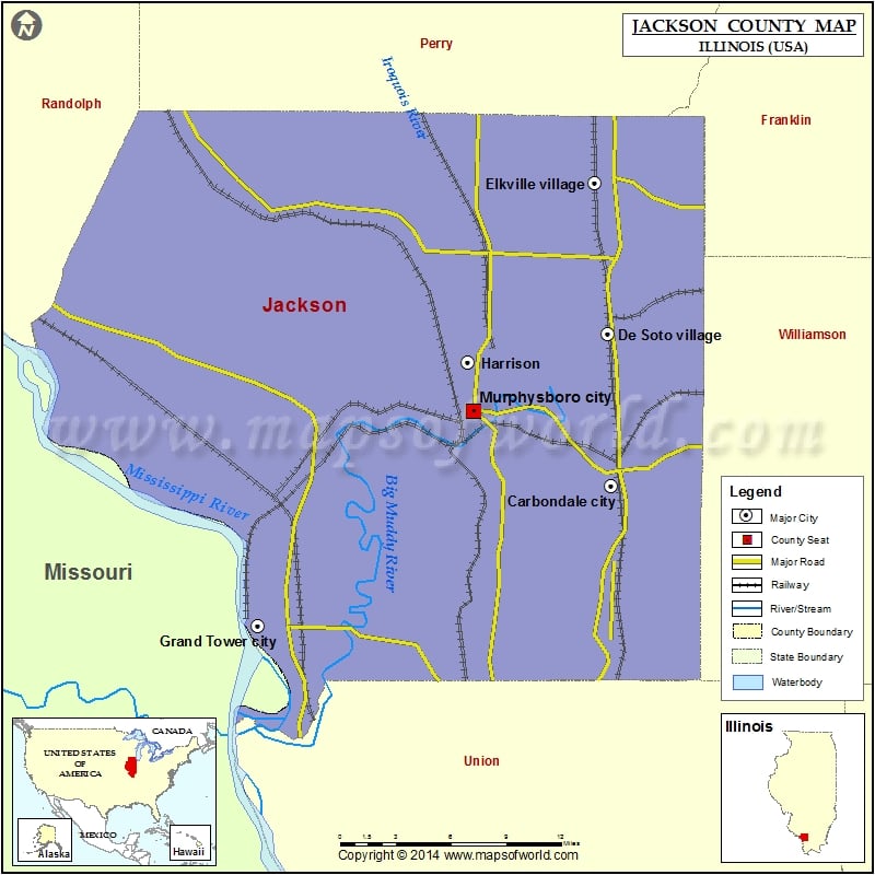 Jackson County Map, Illinois