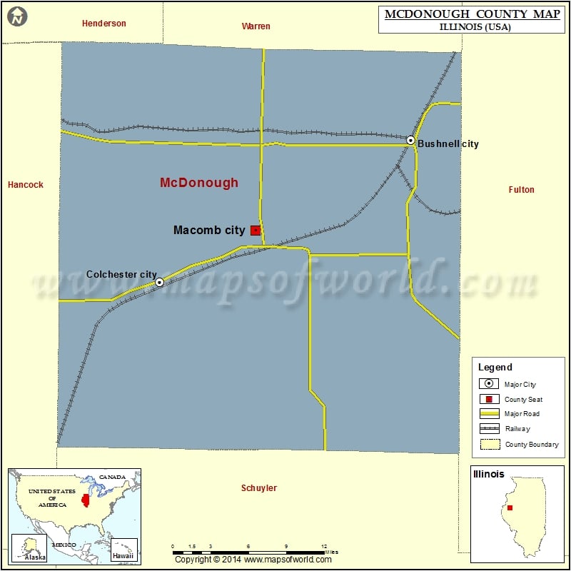 McDonough County Map, Illinois