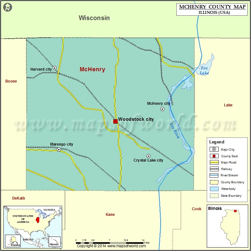 McHenry County Map, Illinois