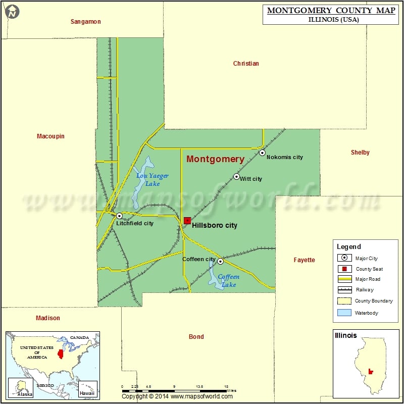 Montgomery County Map, Illinois