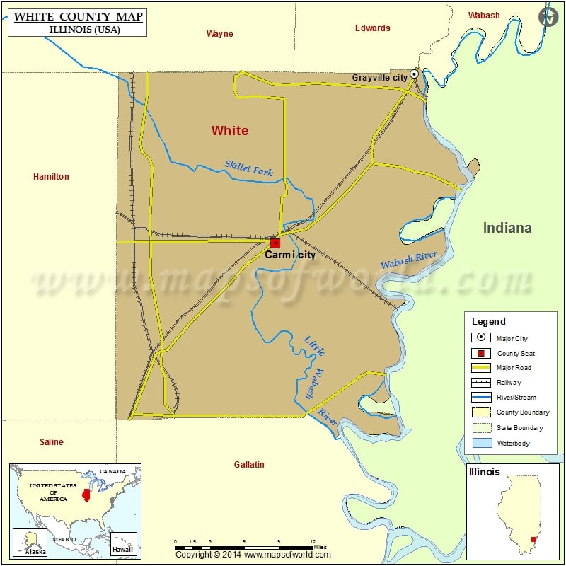 White County Map, Illinois