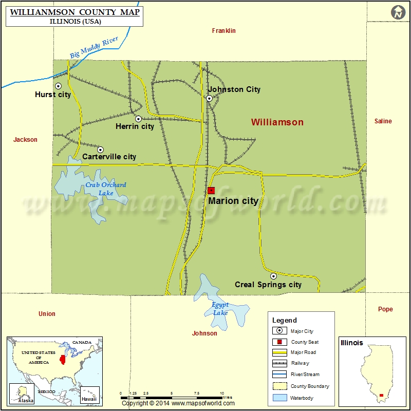 Williamson County Map, Illinois