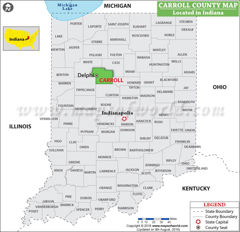 Carroll County Map Indiana