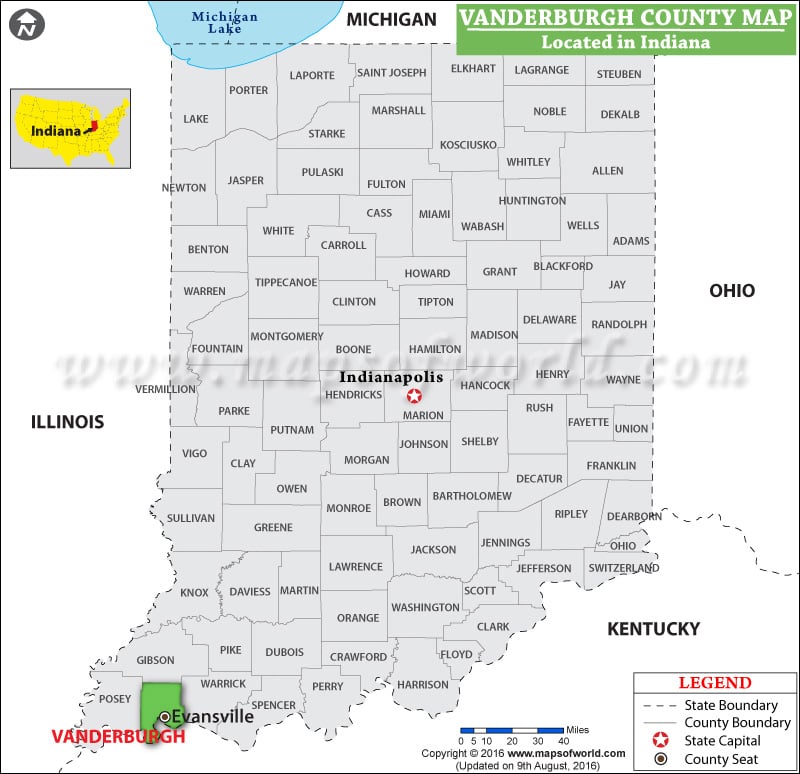 Vanderburgh County Map