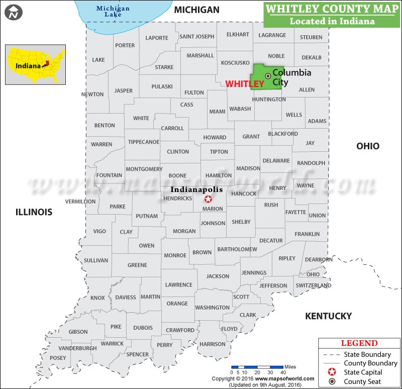 Whitley County Map