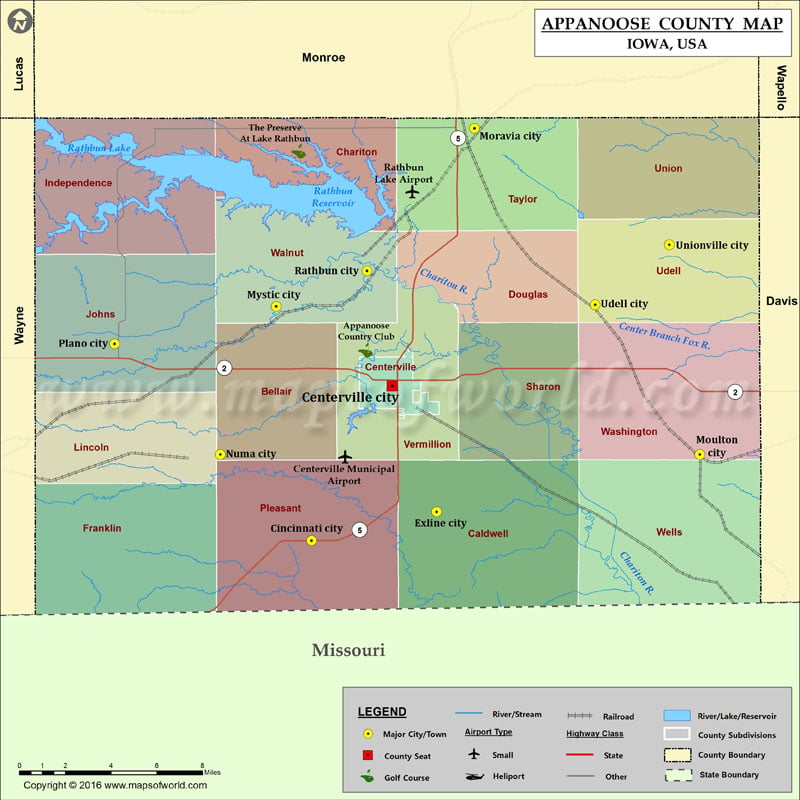 Appanoose County Map, Iowa