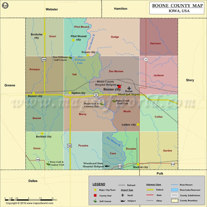 Boone County Map, Iowa