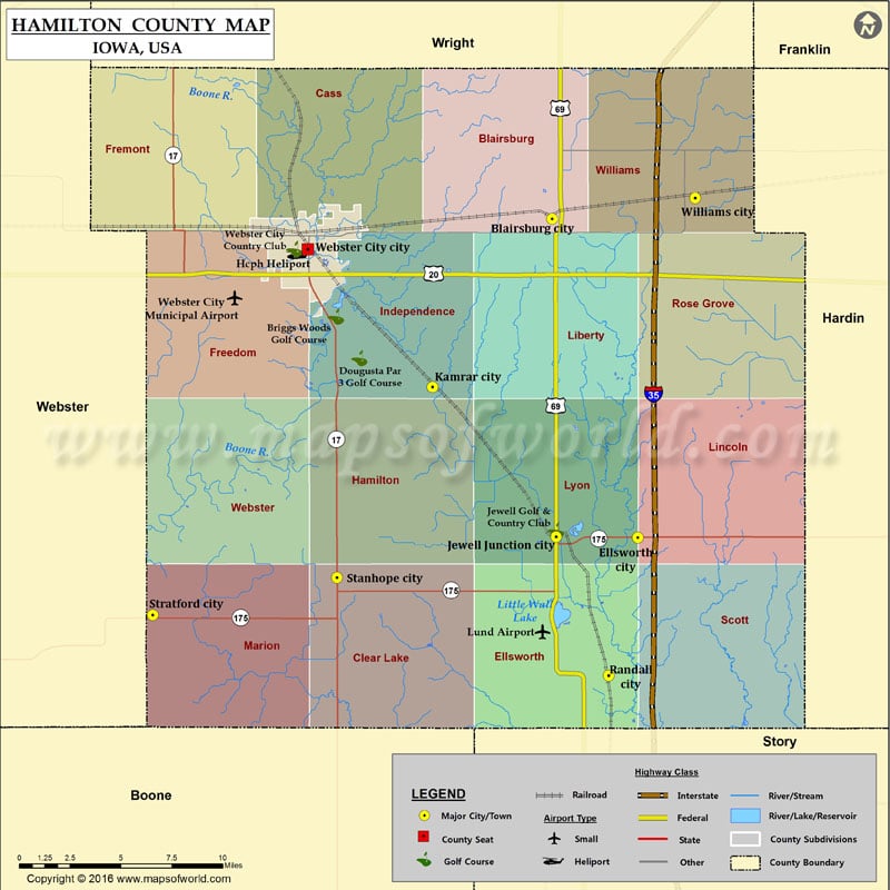 Hamilton County Map, Iowa