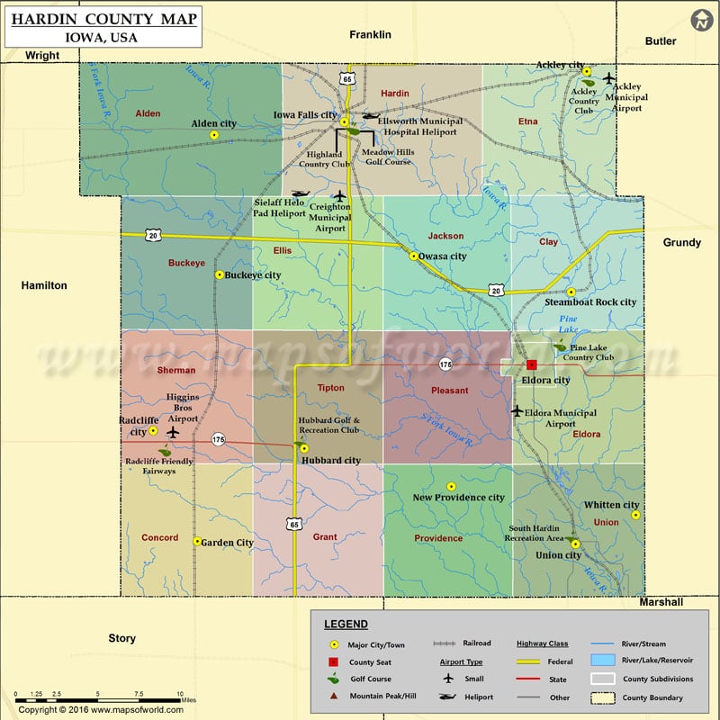 Hardin County Map, Iowa