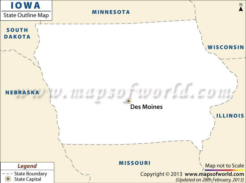 Blank Map of Iowa