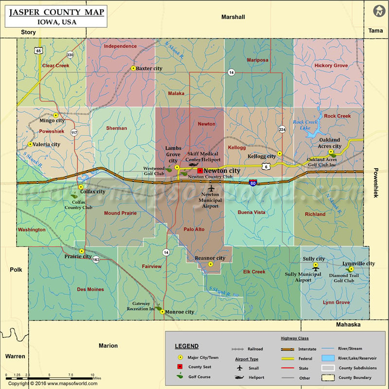 Jasper County Map, Iowa