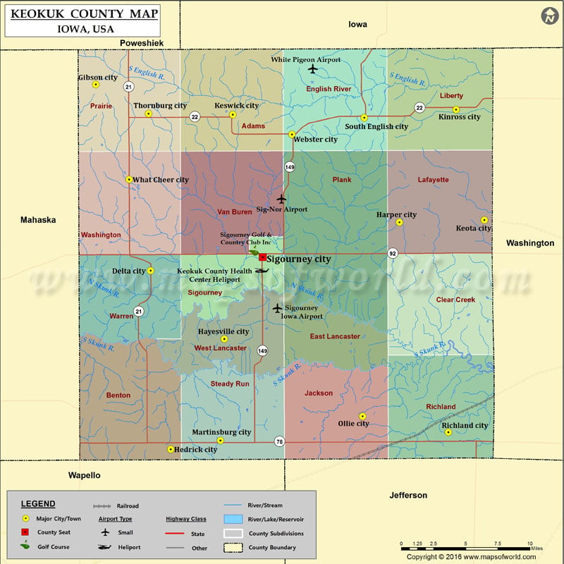 Keokuk County Map, Iowa