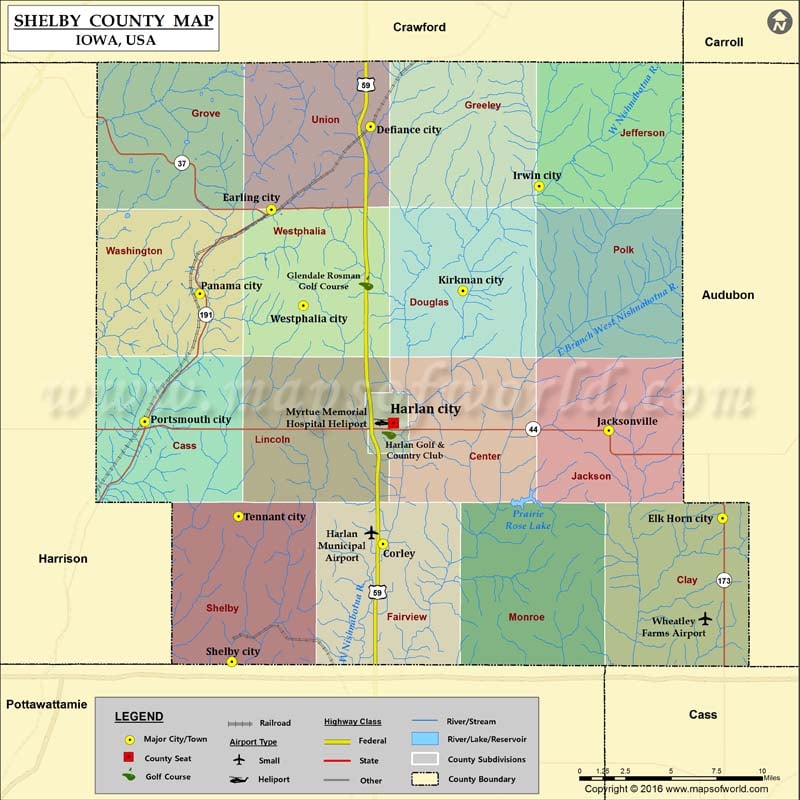 Shelby County Map, Iowa