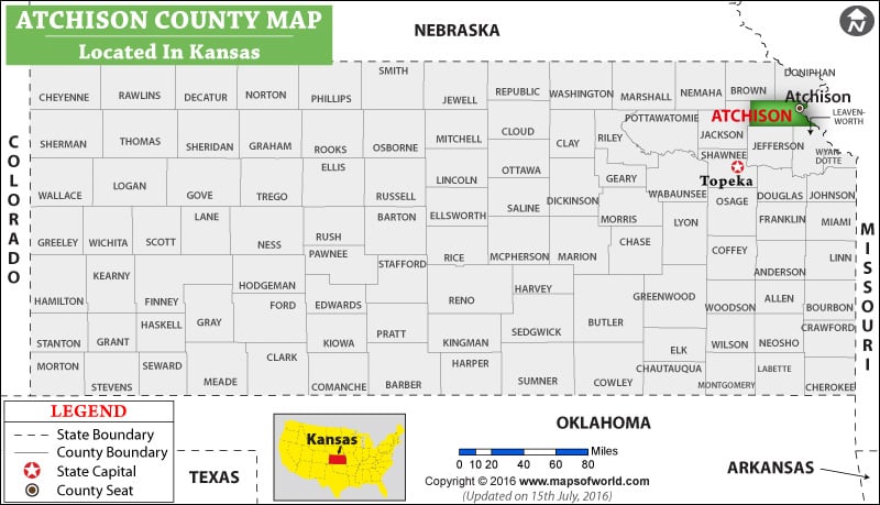 Atchison County Map, Kansas