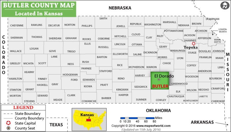 Butler County Map, Kansas