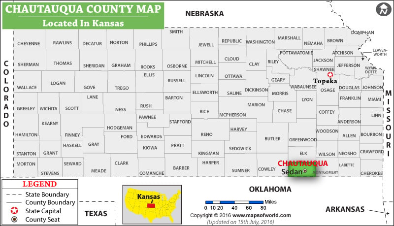 Chautauqua County Map, Kansas