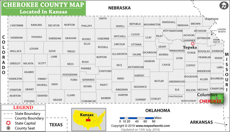Cherokee County Map, Kansas