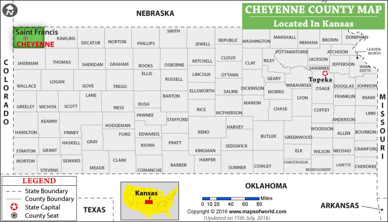 Cheyenne County Map, Kansas