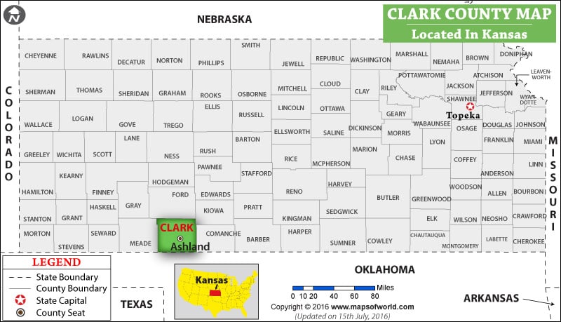 Clark County Map, Kansas