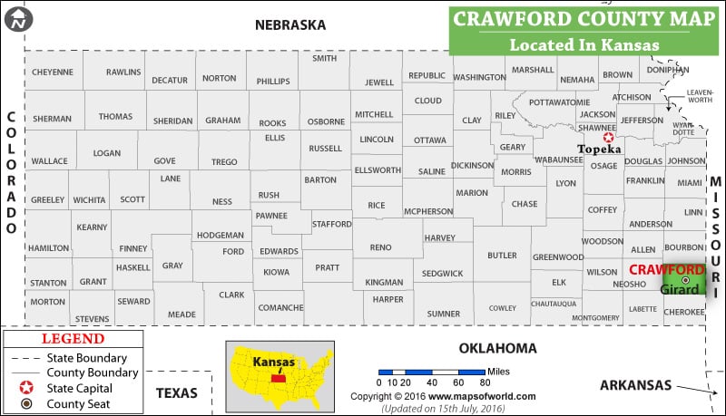 Crawford County Map, Kansas