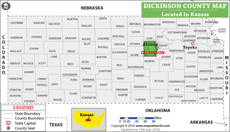 Dickinson County Map, Kansas