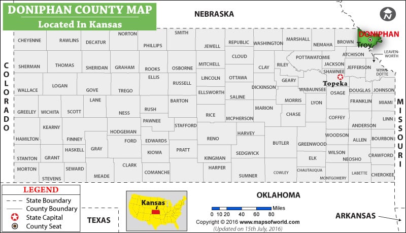 Doniphan County Map, Kansas