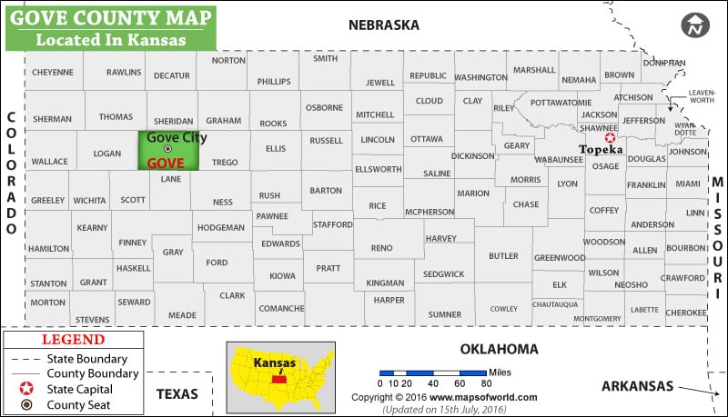 Gove County Map, Kansas