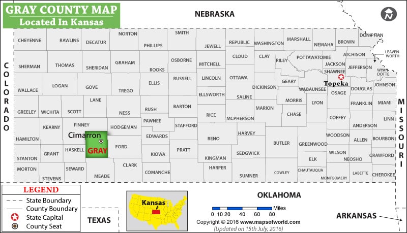 Gray County Map, Kansas