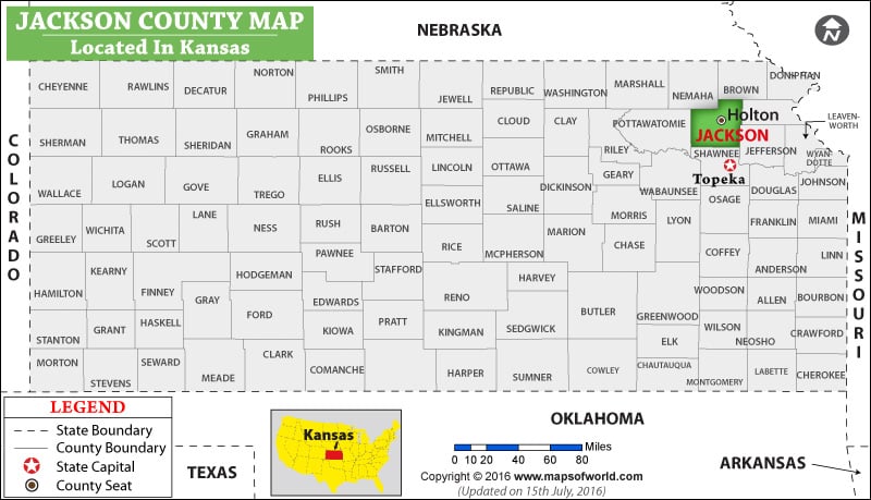 Jackson County Map, Kansas
