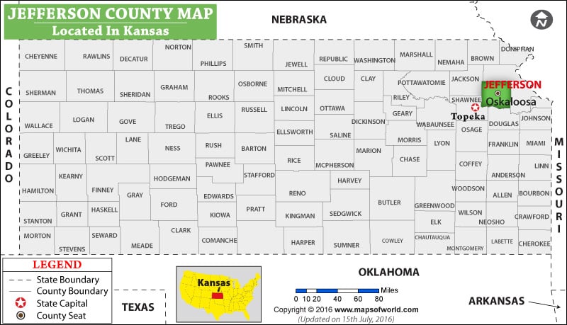 Jefferson County Map, Kansas